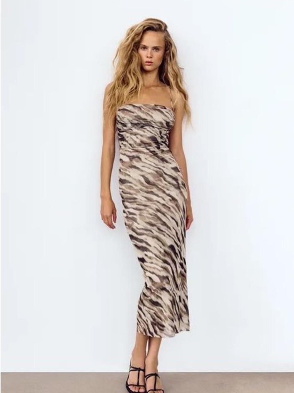 Zara Animal Print Midi Dress